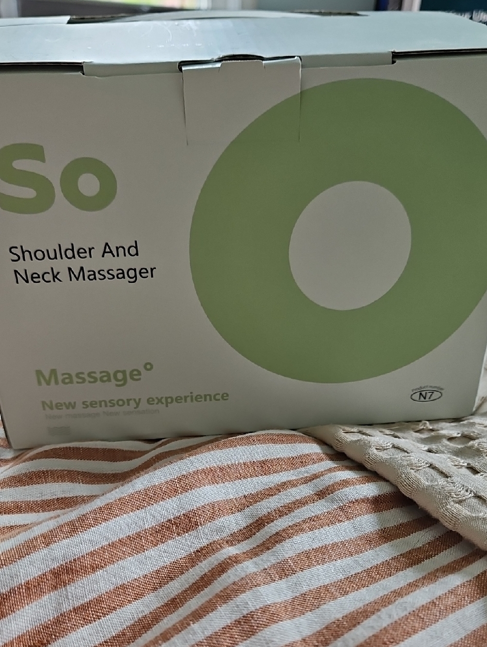 Shoulder and Neck Massager - White Box with Green Logo